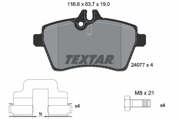 set placute frana,frana disc 2407701 TEXTAR
