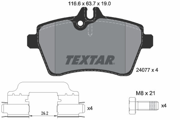 set placute frana,frana disc 2407702 TEXTAR