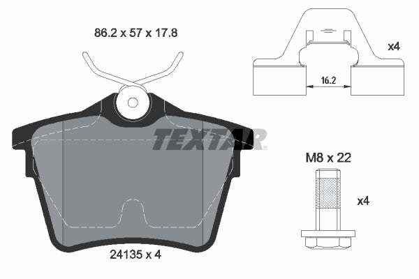 set placute frana,frana disc 2413501 TEXTAR