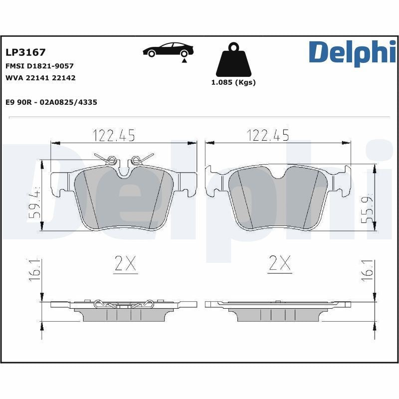 Set placute frana,frana disc LP3167 DELPHI