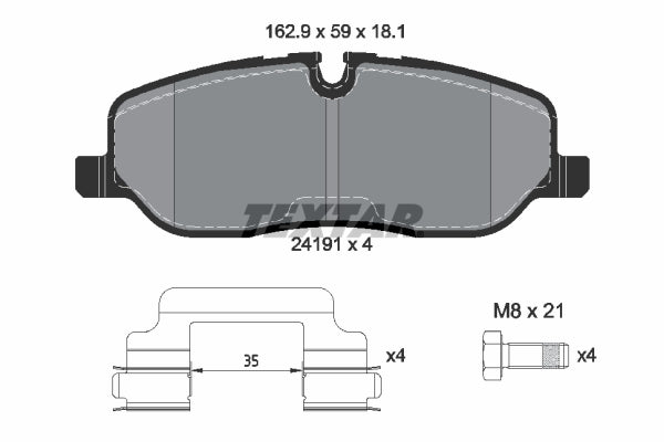 set placute frana,frana disc 2419101 TEXTAR