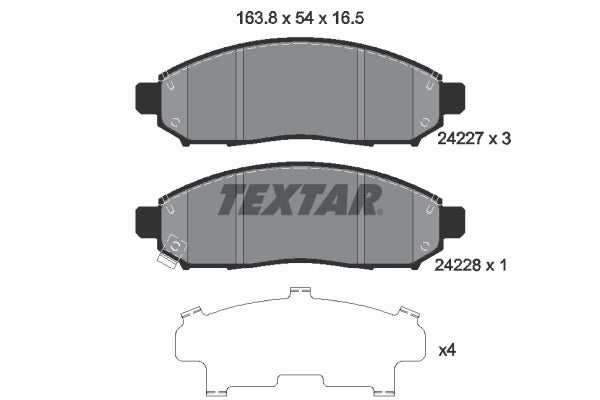 set placute frana,frana disc 2422701 TEXTAR