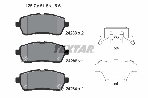 set placute frana,frana disc 2428303 TEXTAR
