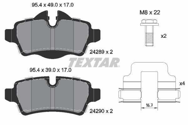 set placute frana,frana disc 2428901 TEXTAR