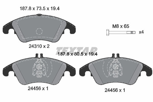 set placute frana,frana disc 2431001 TEXTAR