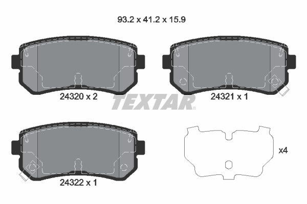 set placute frana,frana disc 2432001 TEXTAR