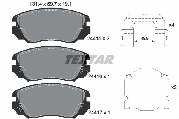 set placute frana,frana disc 2441501 TEXTAR