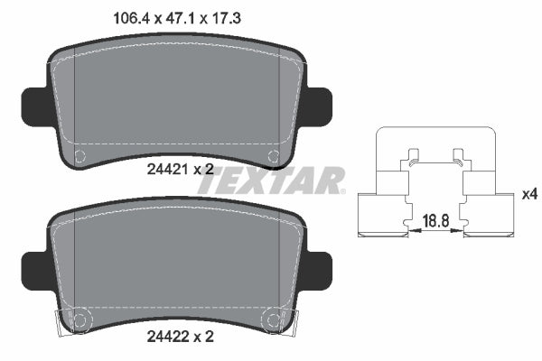 set placute frana,frana disc 2442101 TEXTAR