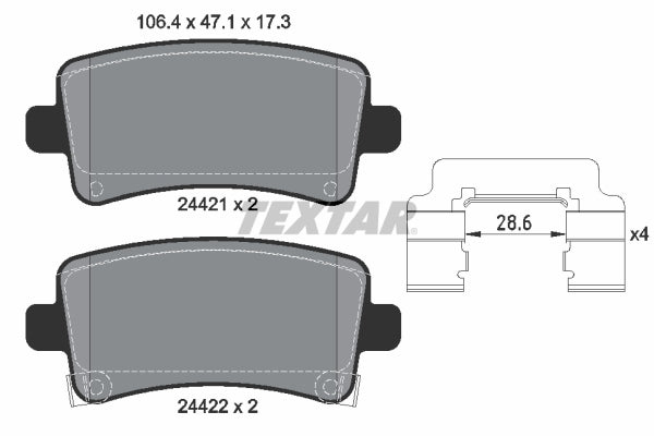 set placute frana,frana disc 2442102 TEXTAR