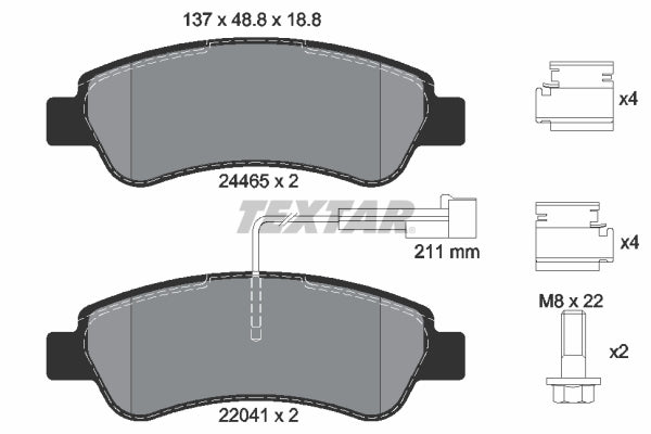 set placute frana,frana disc 2446503 TEXTAR