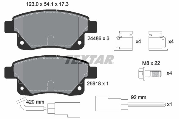 Set placute frana TEXTAR 2448601