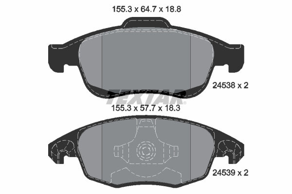 Set placute frana TEXTAR 2453801