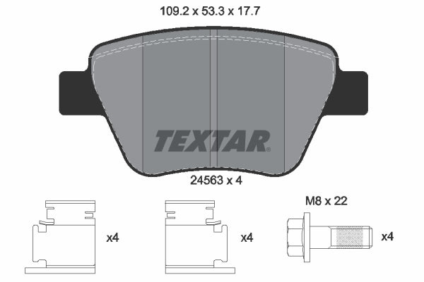 set placute frana,frana disc 2456301 TEXTAR