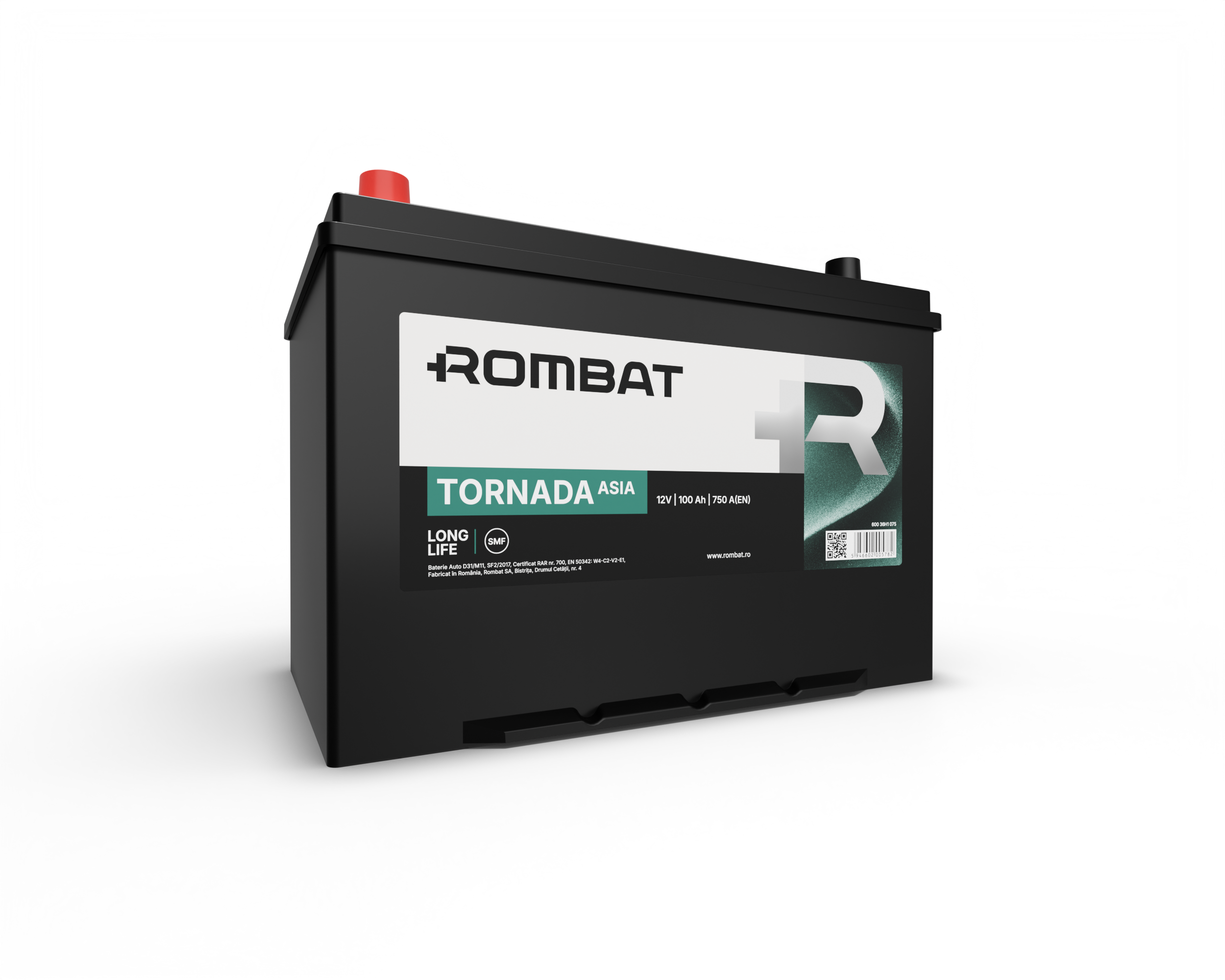 Acumulator Rombat Tornada Asia 100 Ah [Bornă Inversă] - 12160394