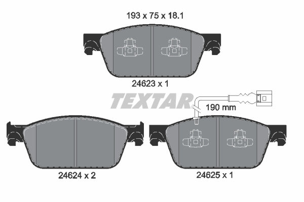 Set placute frana TEXTAR 2462301