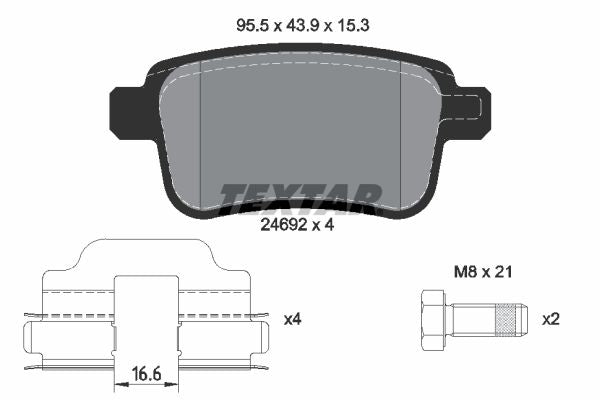 set placute frana,frana disc 2469201 TEXTAR
