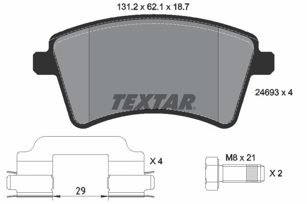 set placute frana,frana disc 2469301 TEXTAR