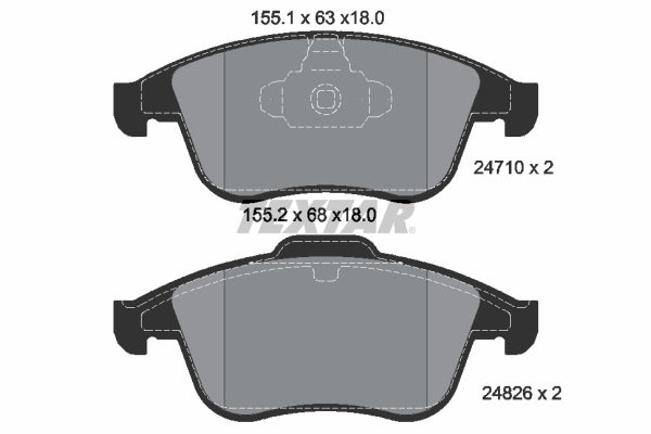 set placute frana,frana disc 2471001 TEXTAR