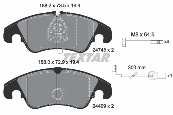 set placute frana,frana disc 2474301 TEXTAR