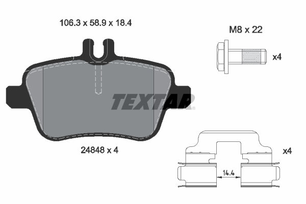 set placute frana,frana disc 2484801 TEXTAR