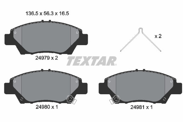 set placute frana,frana disc 2497901 TEXTAR