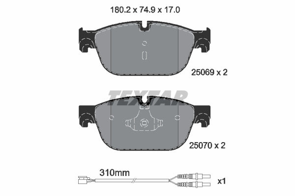 set placute frana,frana disc 2506901 TEXTAR