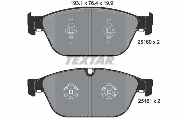 set placute frana,frana disc 2516002 TEXTAR
