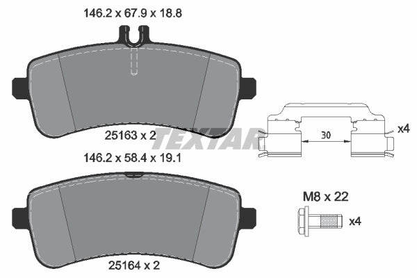 set placute frana,frana disc 2516302 TEXTAR