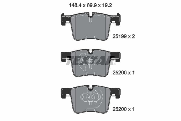 Set placute frana TEXTAR 2519901