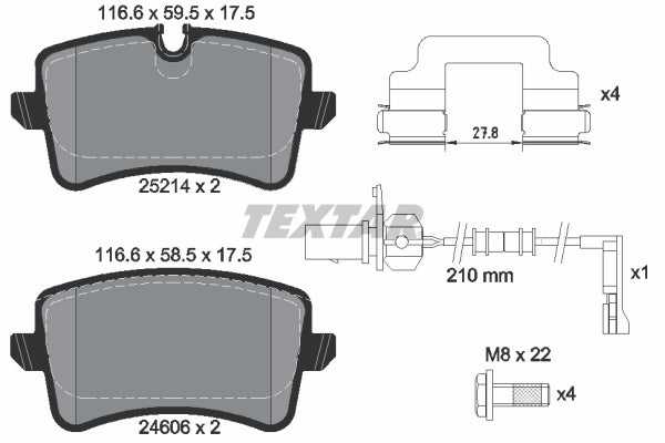 set placute frana,frana disc 2521413 TEXTAR