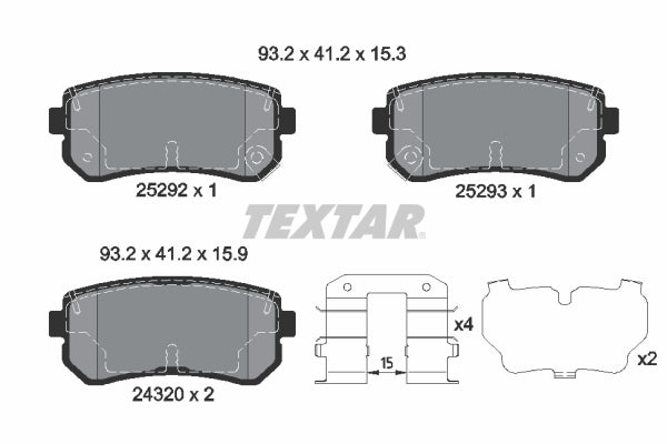 set placute frana,frana disc 2529201 TEXTAR