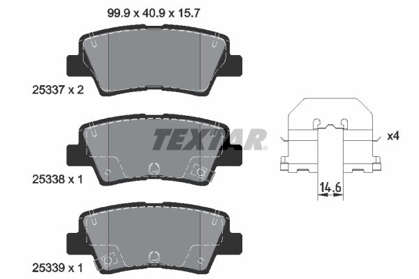 set placute frana,frana disc 2533701 TEXTAR