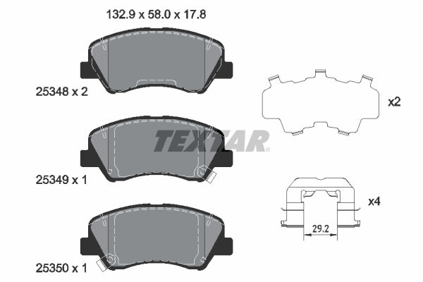 set placute frana,frana disc 2534801 TEXTAR