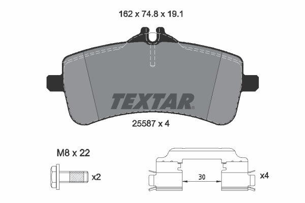 set placute frana,frana disc 2558701 TEXTAR