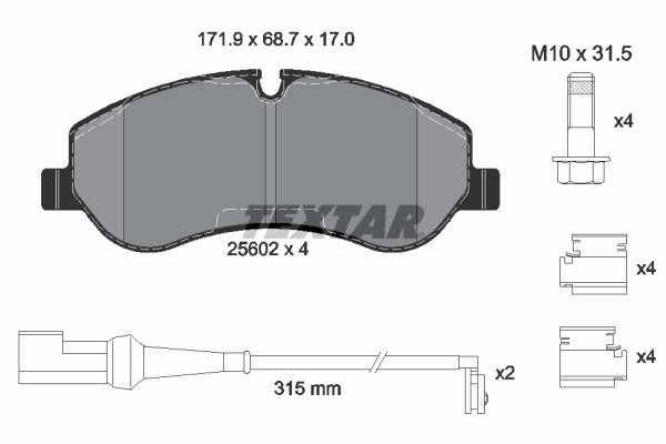 set placute frana,frana disc 2560201 TEXTAR