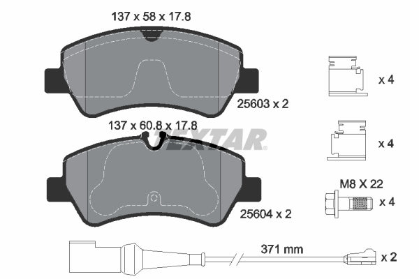 set placute frana,frana disc 2560303 TEXTAR