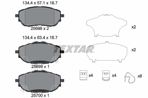 Set placute frana TEXTAR 2569801