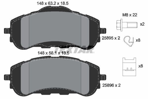 set placute frana,frana disc 2589501 TEXTAR