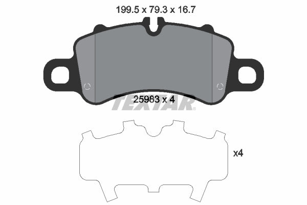 set placute frana,frana disc 2598301 TEXTAR