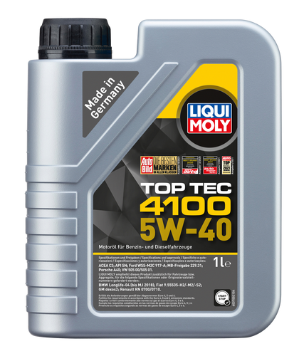 LIQUI MOLY TOP TEC 4100 5W-40- API SN/CF, ACEA A3/B4/C3 (3700)- 1L