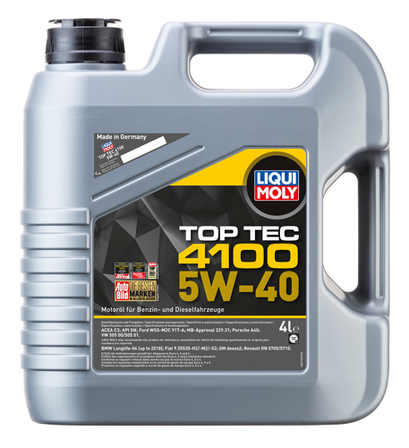 LIQUI MOLY TOP TEC 4100 5W-40- API SN/CF, ACEA A3/B4/C3 (3700)- 4L