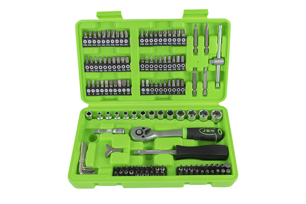 SET BITI SI TUBULARE 1/4` CU SURUBELNITA SI CLICHET 130 BUC JBM