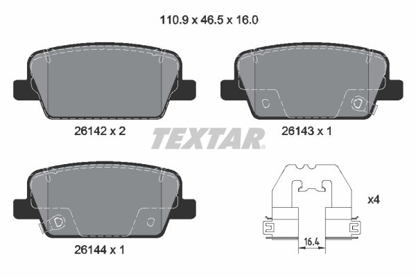 set placute frana,frana disc 2614201 TEXTAR