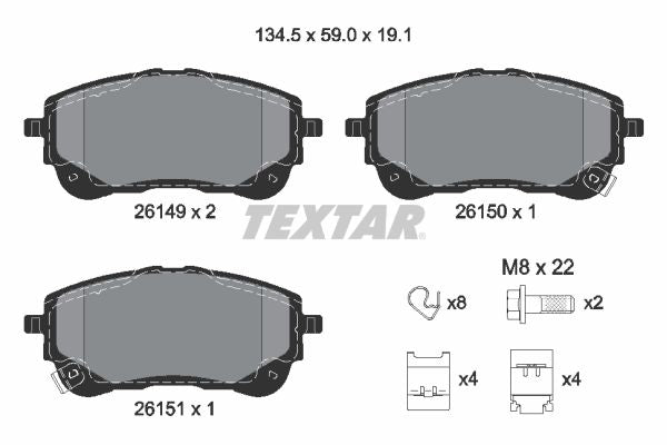 Set placute frana TEXTAR 2614901
