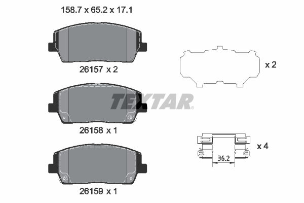 set placute frana,frana disc 2615701 TEXTAR
