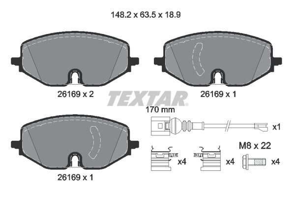 Set placute frana TEXTAR 2616901