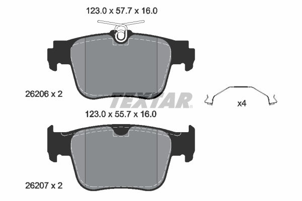 set placute frana,frana disc 2620601 TEXTAR
