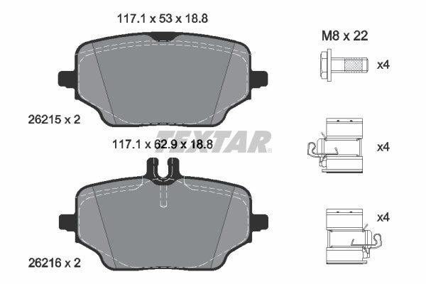set placute frana,frana disc 2621501 TEXTAR