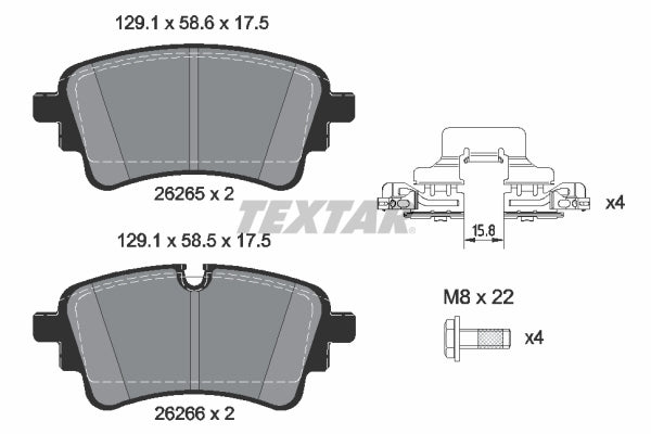 set placute frana,frana disc 2626503 TEXTAR