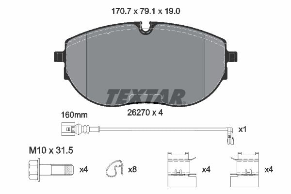 Set placute frana TEXTAR 2627001